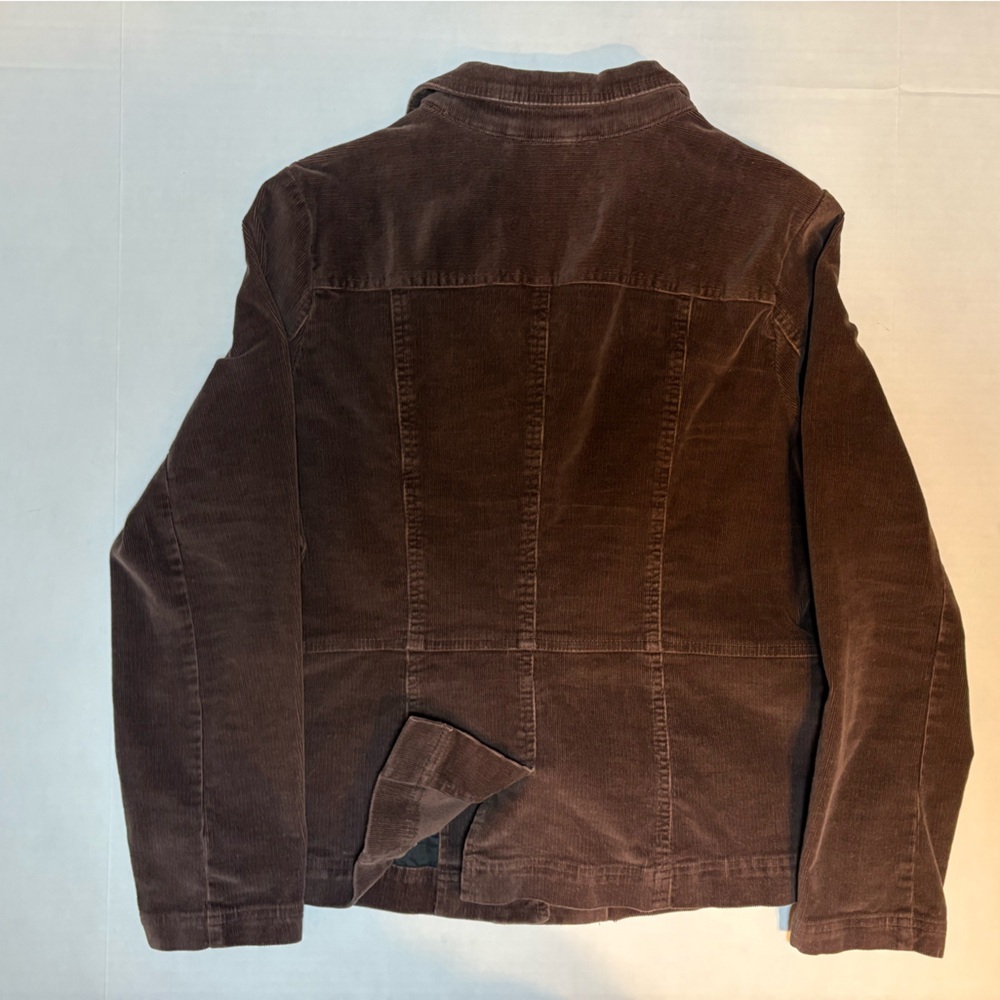 St. John’s Bay women’s brown cotton blend corduroy blazer jacket size large - Picture 3 of 7